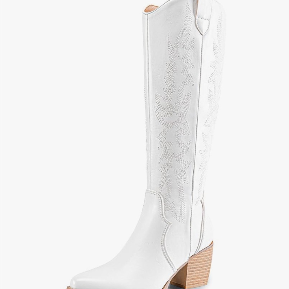 Amazon White Heeled Western Boots
